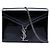 Schwarze Lackleder Monogram Cassandra Clutch von Saint Laurent
