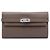 Cartera Longa Kelly en Chèvre Mysore Marrón Hermès Castaño Gris pardo
