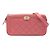 Boy Clutch Chanel de Caviar Acolchado Rosa con Doble Cierre y Cadena