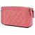 Boy Clutch Chanel de Caviar Acolchado Rosa con Doble Cierre y Cadena - vista 2