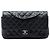 Chanel Nero Medio Classico Caviar Doppio Flap