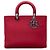 Dior Rojo Grande Satén Lady Dior Roja