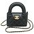 Sac à bandoulière en cuir de veau noir avec chaîne Chanel