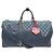 NOVO SACO DE MÃO LOUIS VUITTON KEEPALL 50 X NIGO M45975 CANVAS DENIM AZUL COURO Azul marinho