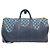 NOVO SACO DE MÃO LOUIS VUITTON KEEPALL 50 X NIGO M45975 CANVAS DENIM AZUL COURO Azul marinho - vista 2