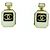 Orecchini a forma di bottiglia di profumo Chanel C25C Coco Mark D'oro