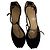 Gucci Sandali con tacco in camoscio nero con catena dorata
