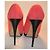 Escarpins ouverts rouges Giuseppe Zanotti Taille 39 IT Noir - vue 3