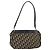 Borsa a Spalla in Tela Trotter Christian Dior Blu Navy Oro Auth AMZ388