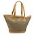 GUCCI Tote Bag PVC Canvas Beige Gold Auth ep13692 Golden