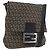 FENDI Zucchino Canvas Schultertasche Braun Silber Authentisch ka3374