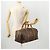 Céline Borsa Boston in tela Macadam CELINE in pelle PVC marrone oro Auth 173776 D'oro - vista 23