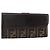 FENDI Zucca Canvas Langer Geldbeutel Schwarz Braun Auth am11162A