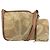 Borsa a Spalla Salvatore Ferragamo PVC Tela Beige Oro Auth bs33984