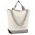 CHANEL Borsa Tote Nylon Bianco Argento CC Auth BSZ118