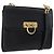 Borsa a Spalla Gancini in Pelle Nera e Oro Salvatore Ferragamo Auth LNZ598 Nero D'oro