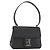 Borsa a Spalla Vala in PVC Canvas Nero Argento di Salvatore Ferragamo Auth gh1939