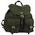 PRADA Backpack Nylon Khaki Silver Auth 173527 Silvery
