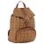 MCM Vicetos Zaino Logogramma in PVC Pelle Marrone Oro Auth bs33818 D'oro