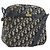 Borsa a Spalla in Tela Trotter Christian Dior Blu Navy Oro Auth AMZ494A D'oro
