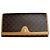 Céline Vintage Celine Paris Triomphe Monogram Leather Long Wallet Brown