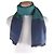 Stola reversibile in seta e angora con stampa totale Hermès Verde Blu navy - vista 2