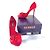 Décolleté Le Silla in Seta e Pelle Rossa Rosso - vista 3