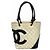 Chanel Cambon Lammnappa Tote Bag Schwarz Weiß