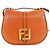 Borsa a spalla in pelle Fendi 8BS082 Camon Small Marrone