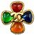 Spilla Fiore Gripoix Coco Mark Vintage 96A di Chanel Multicolore D'oro