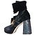 Gucci Schwarze Samt-Stiefeletten mit Glitzerabsatz
