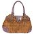 Borsa a Mano Gancini Salvatore Ferragamo Rattan Beige Argento Auth 154682V