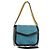 LOEWE V Anagram Borsa a Spalla con Catena Pelle Suede 2in1 Blu Argento Auth 154755V