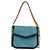 LOEWE V Anagram Borsa a Spalla con Catena Pelle Suede 2in1 Blu Argento Auth 154755V - vista 13