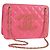 CHANEL Matelassé Schultertasche aus Lammleder Rosa Gold CC Auth 125468SAM Pink Golden