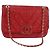 CHANEL Borsa a Spalla in Pelle di Agnello con Catena V Stitch Rossa Oro CC Auth 126605SM