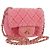 CHANEL Borsa a Spalla Matelassé Catena Lana Rosa Oro CC Auth 128240SM D'oro