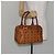 MCM Vicetos Logogram Borsa a Mano PVC Marrone Oro Auth BA7030 D'oro - vista 21