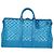 LOUIS VUITTON Monogram Mesh Keepall Triangle 50 Tasche Blau M45048 LV Auth 46405SAM Türkis - Ansicht 2