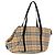 BURBERRY Nova Check Pet Carry Canvas Beige Silver Auth BA9738A