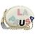 CHANEL V Stitch Borsa a Spalla con Catena Pelle Bianca Oro CC Auth 144830SAV Bianco D'oro