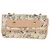 CHANEL Borsa a Catena Choco Bar Line Pelle Cotone Beige Oro CC Auth 152448V D'oro - vista 13