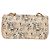 CHANEL Borsa a Catena Choco Bar Line Pelle Cotone Beige Oro CC Auth 152448V D'oro - vista 2
