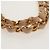 CHANEL Borsa a Catena Choco Bar Line Pelle Cotone Beige Oro CC Auth 152448V D'oro - vista 8