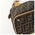 Borsa a mano in tela Zucca FENDI 2 in 1 Nero Marrone Auth 159305A - vista 18