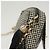 CHANEL Borsa a Spalla Matelassé con Catena Tela Bianca Nera CC Auth 120186V Nero Bianco - vista 11