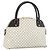 Céline CELINE Macadam Canvas Handtasche aus PVC-Leder in Weiß und Gold Auth LNZ710 Golden
