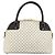 Céline CELINE Macadam Canvas Handtasche aus PVC-Leder in Weiß und Gold Auth LNZ710 Golden - Ansicht 2