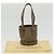 LOUIS VUITTON Borsa a mano Little bucket in satin Monogram Beige M92145 LV Auth am3521V - vista 12