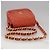 CHANEL Borsa a Spalla Matelassé in Pelle di Agnello Arancione Oro CC Auth 107881SAV D'oro - vista 7